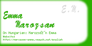 emma marozsan business card